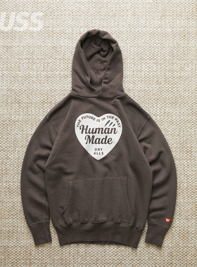 现货 HUMAN MADE TSURIAMI HOODIE 日产爱心图案印花连帽卫衣25SS