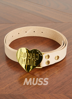 现货 HUMAN MADE HEART LEATHER BELT 爱心皮带扣牛皮腰带 25SS