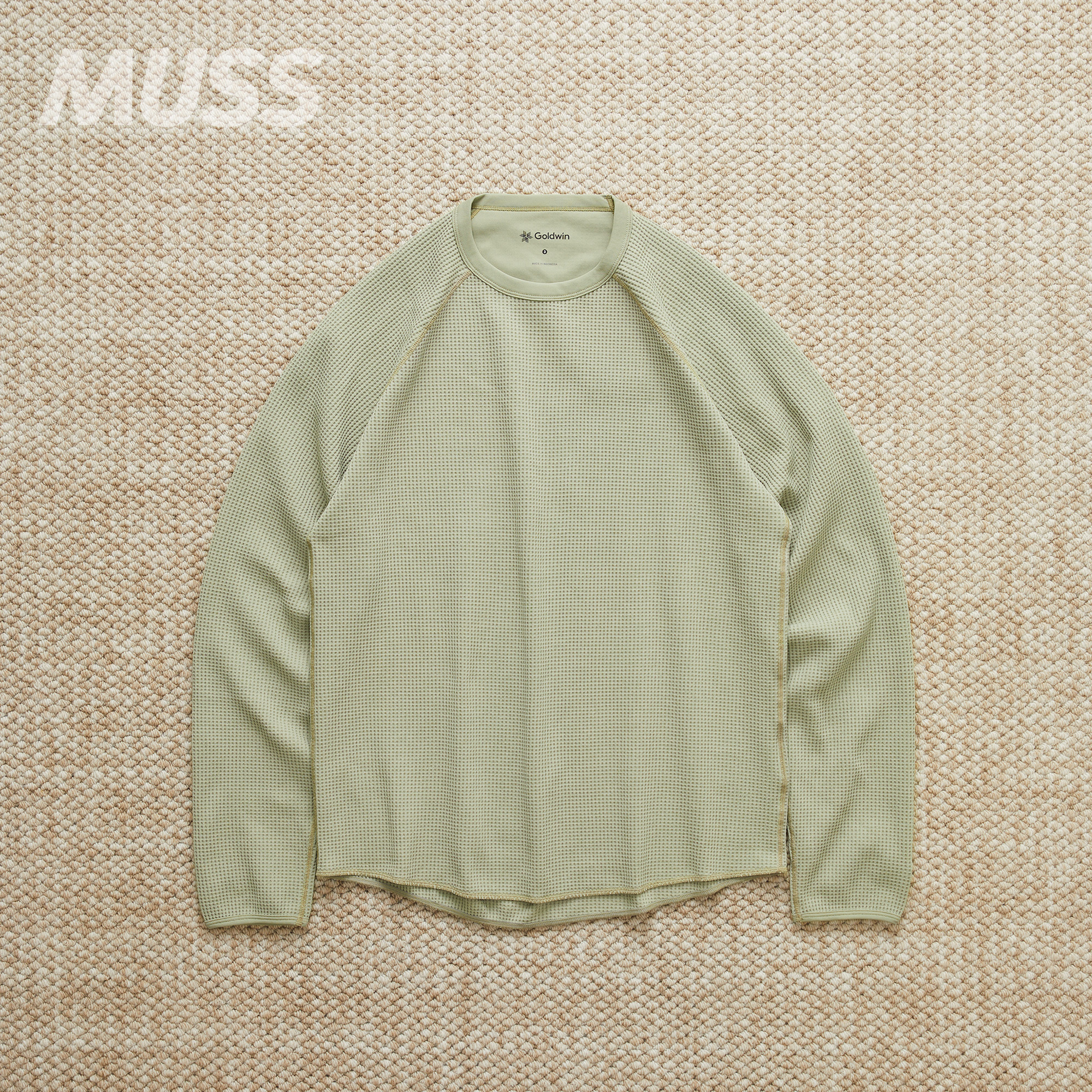 现货 GOLDWIN WF LIGHT L/S T-SHIRT 轻质华夫格休闲长袖T恤 25AW
