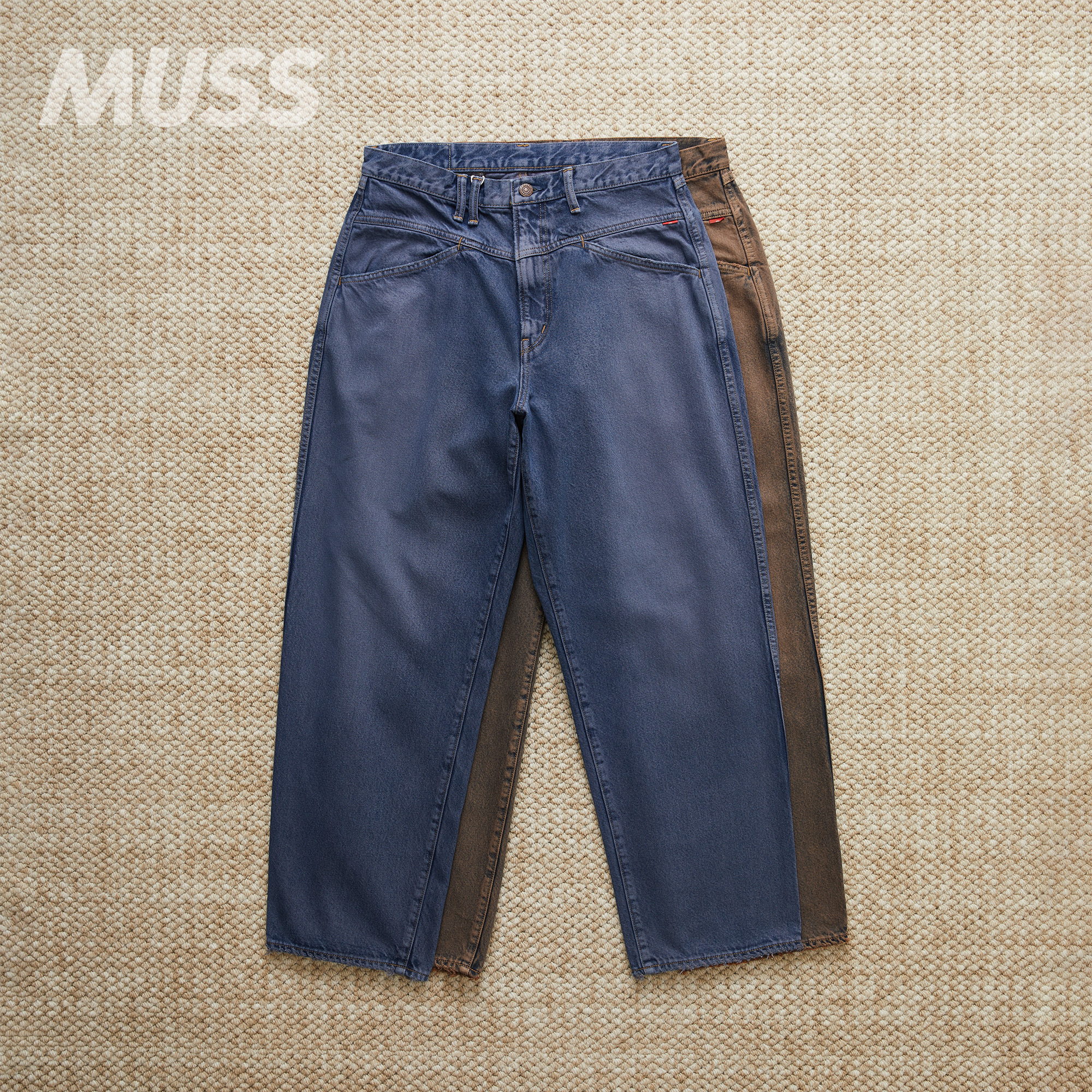 ANACHRONORM做旧染色复古牛仔裤