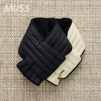 现货TAION REVERSIBLE BUTTON SCARF 两面穿盘扣保暖羽绒围巾围脖