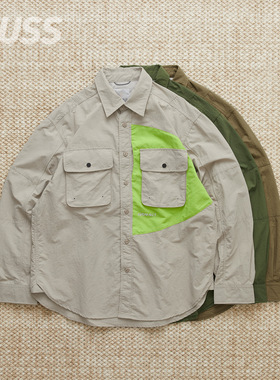 现货 GRAMICCI NYLON BRENTWOOD SHIRT 尼龙拼接机能休闲口袋衬衫