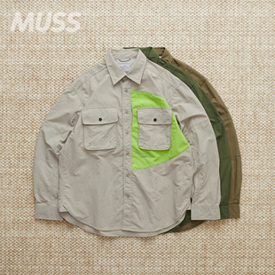 现货 GRAMICCI NYLON BRENTWOOD SHIRT 尼龙拼接机能休闲口袋衬衫