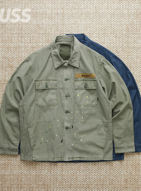 现货 LIBERAIDERS PAINT SPLATTER BDU 成衣染色石洗泼墨军事衬衫