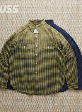 现货 TAIGA TAKAHASHI WORK SHIRT 日产苎麻混纺做旧格纹衬衫26SS
