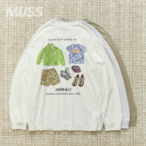 GRAMICCI户外图案印花长袖T恤