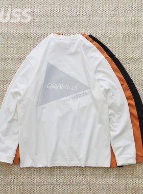 现货 AND WANDER X GRAMICCI BACKPRINT 联名休闲快干长袖口袋T恤