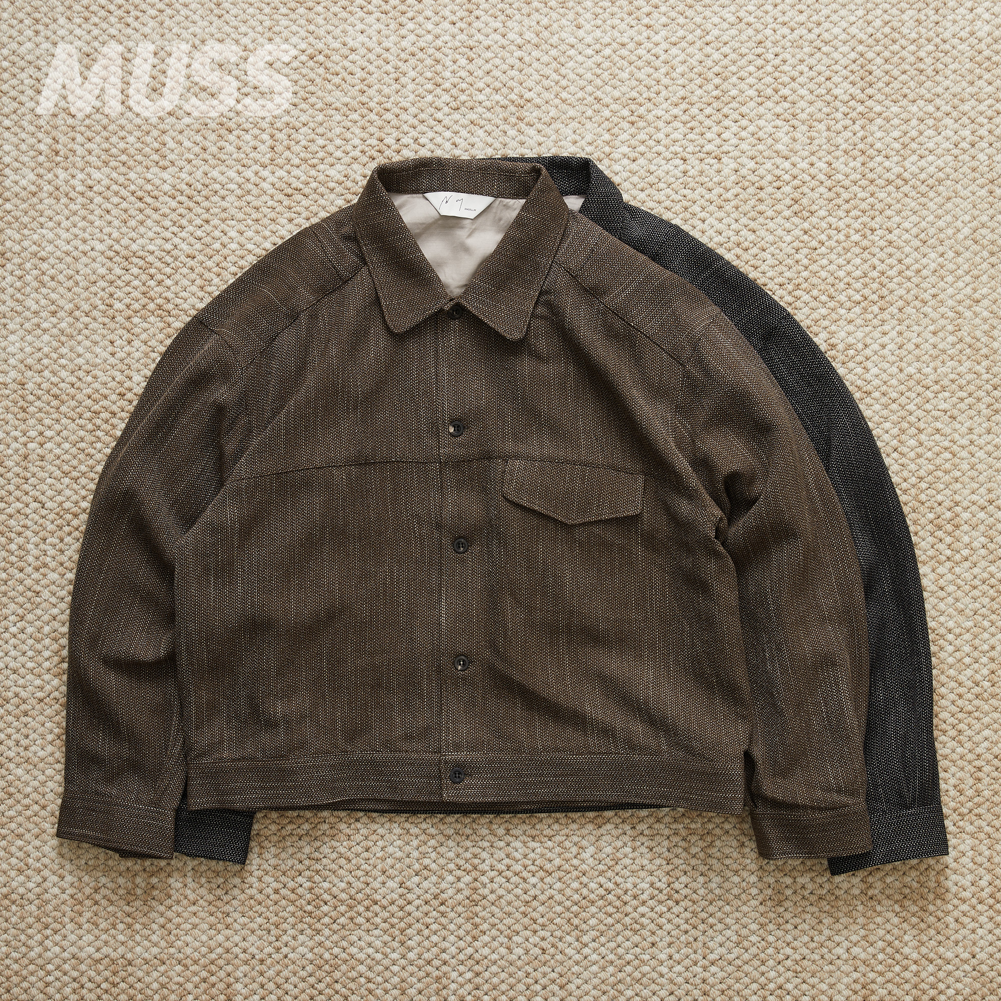 ANCELLM日产羊毛混纺复古夹克