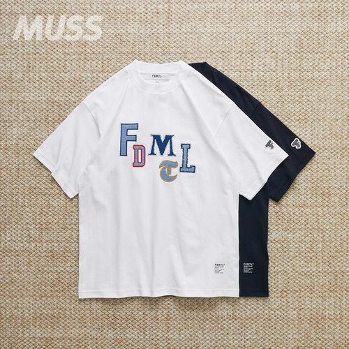 FDMTL纯棉宽松廓形LOGO贴片T恤