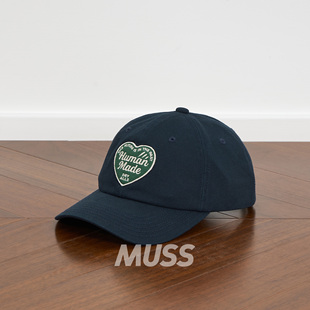 现货 HUMAN MADE 6PANEL TWILL CAP 爱心刺绣复古休闲鸭舌帽26SS