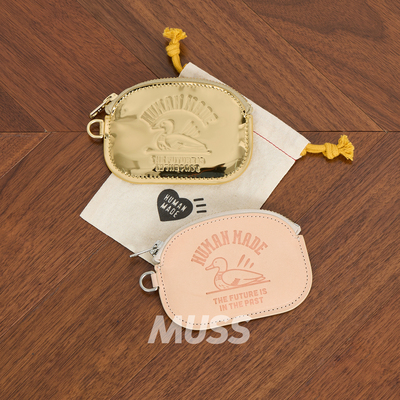 现货 HUMAN MADE LEATHER COIN CASE 牛皮革浮雕鸭子图案零钱包