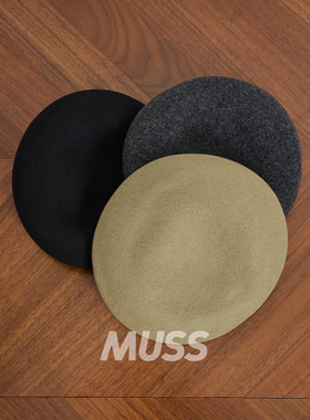 现货 THE H.W. DOG&CO. BERET 日产贴标羊毛毛呢复古贝雷帽 25AW