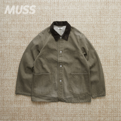 SABY绳染做旧灯芯绒领工装夹克