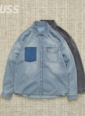 现货 LIBERAIDERS TRIBAL DENIM SHIRT 水洗做旧部落图腾牛仔衬衫