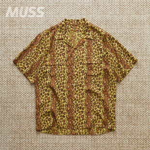衬衫 现货HUMAN ALOHA日产豹纹人造丝夏威夷短袖 LEOPARD 24SS MADE