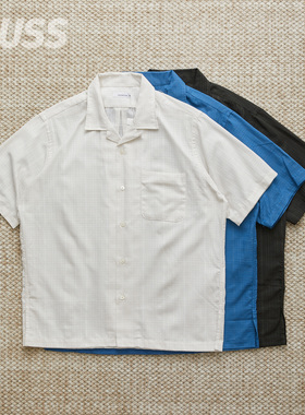 现货 NANAMICA OPEN COLLAR PANAMA 日产巴拿马复古透气短袖衬衫