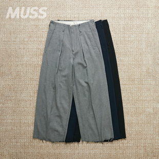 SABY 日产尾州棉结羊毛褶裥休闲裤 BAGGY 25AW TYPE 现货