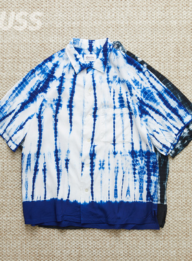 现货 KUON ARIMATSU SHIBORI SHIRT 日产扎染开领短袖衬衫 25SS
