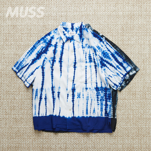 现货 KUON ARIMATSU SHIBORI SHIRT 日产扎染开领短袖衬衫 25SS