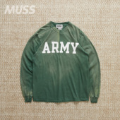 BOWWOW 水洗做旧军事字母长袖 ARMY 现货 AGED T恤 25AW