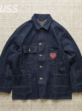 现货HUMAN MADE DENIM COVERALL PAST日产原牛人字形牛仔夹克25SS