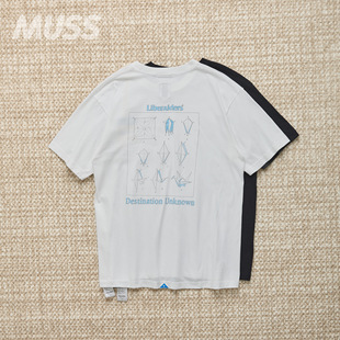现货 LIBERAIDERS FOLDING METHOD TEE 磨砂褪色折纸印花短袖T恤