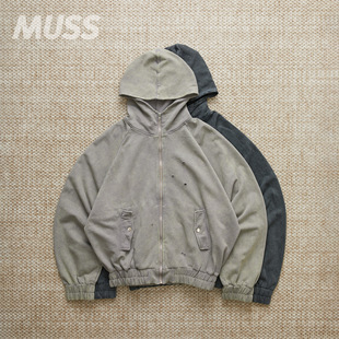 现货 INTODUSK VENGE HOODIE 秘鲁产破坏做旧水洗拉链卫衣夹克