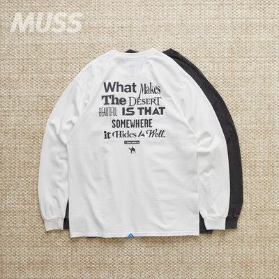 LIBERAIDERS霜化拉绒做旧字母T