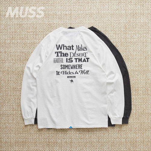 LIBERAIDERS霜化拉绒做旧字母T