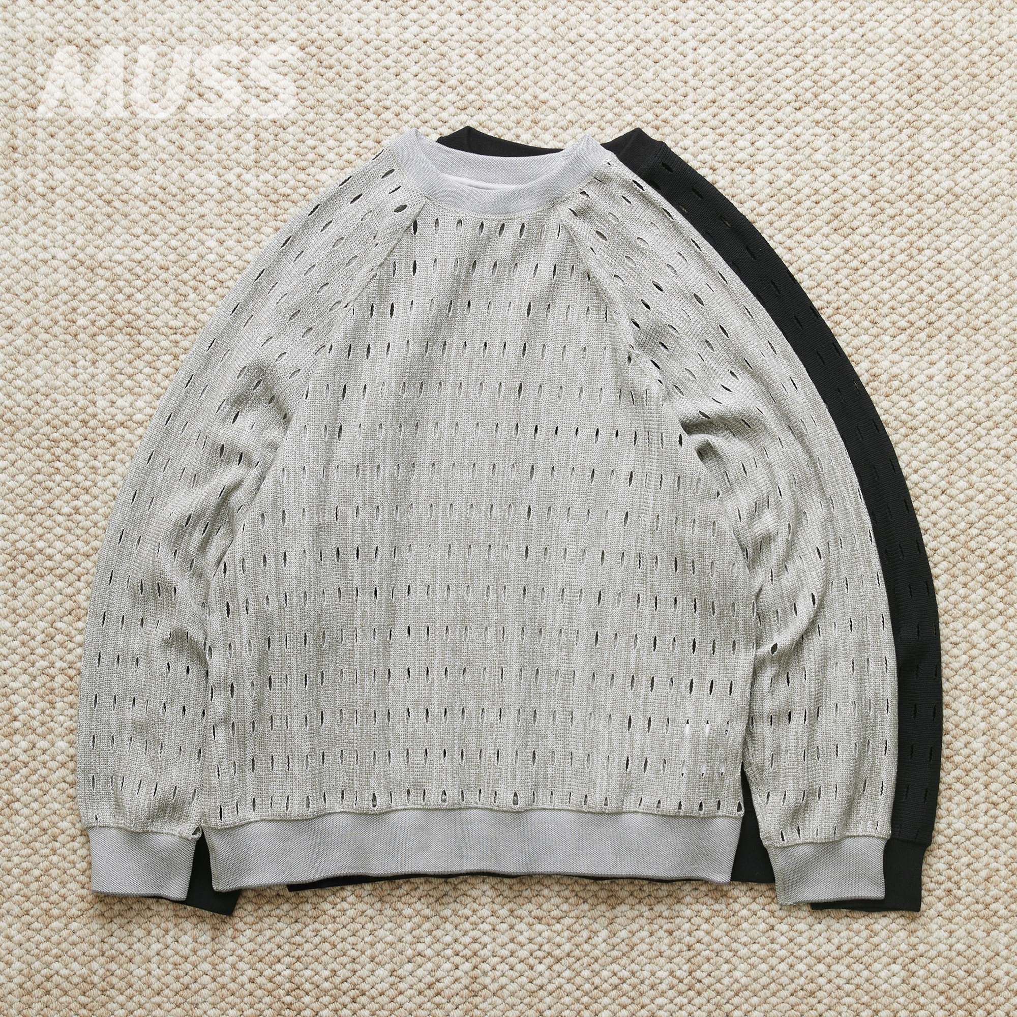现货 JIEDA HOLE RAGLAN CREW 日产复古破洞插肩袖套头卫衣 25SS