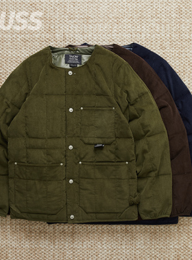 现货 TAION WORK CORDUROY DOWN 灯芯绒轻量羽绒保暖内胆外套马甲