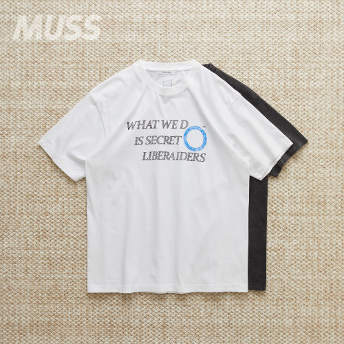 现货 LIBERAIDERS SECRET TEE 霜化做旧字母印花乐队短袖T恤 25AW