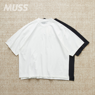 现货 JIEDA EMBROIDERY BIG TEE 刺绣LOGO侧开叉廓形短袖T恤 25SS