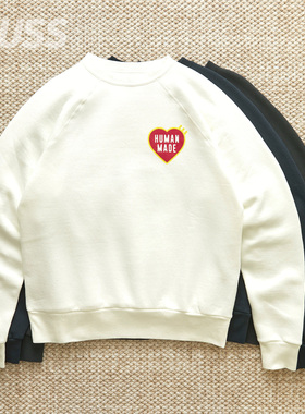 现货 HUMAN MADE SWEATSHIRT日本制爱心字母印花休闲圆领卫衣24SS