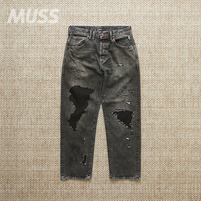 ANACHRONORM日产做旧锥形牛仔裤