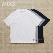 HUMAN SHIRT爱心纯棉打底休闲短袖 MADE 现货 3PACK 白色T恤男款