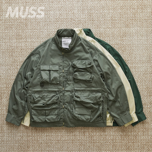 现货 F/CE. PIGMENT DYE UTILITY BLOUSON 机能多袋工装夹克