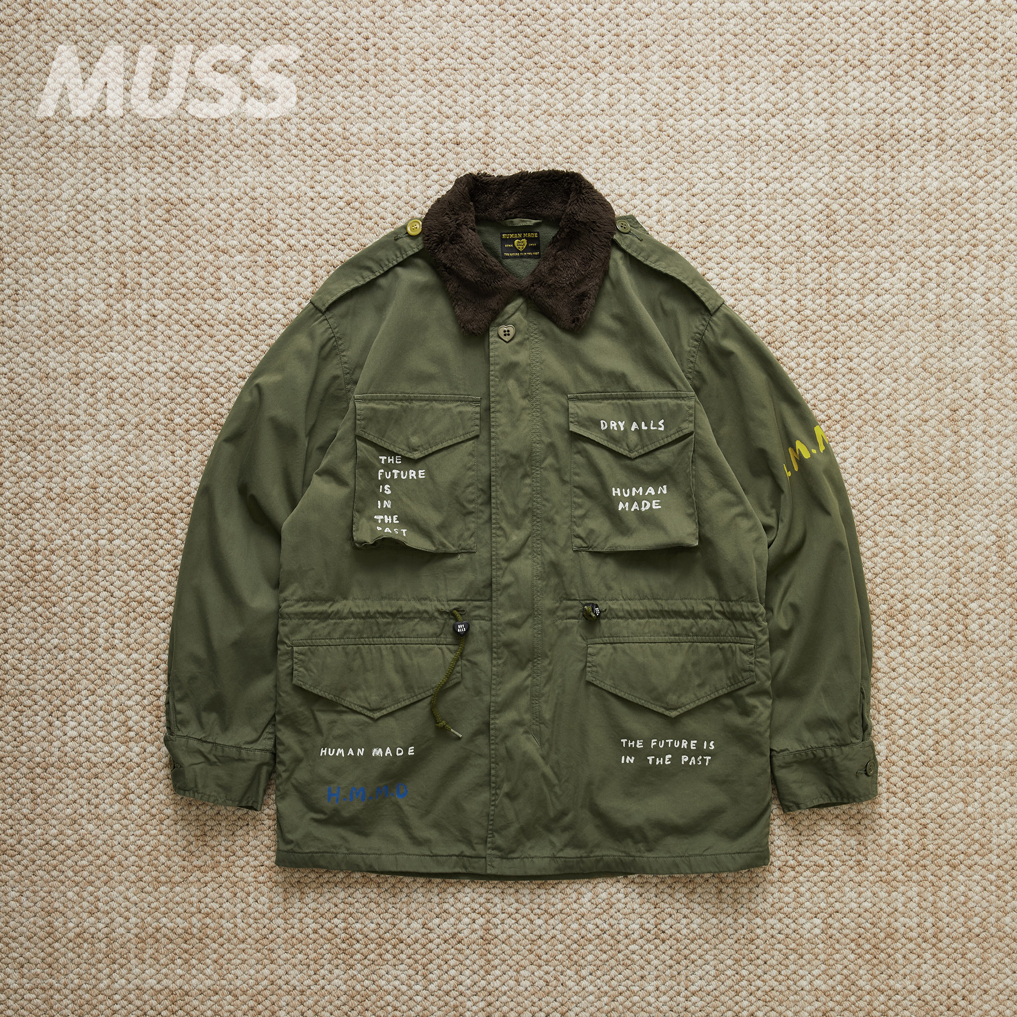 现货 HUMAN MADE FIELD JACKET日产手绘字母复古四袋野战夹克外套