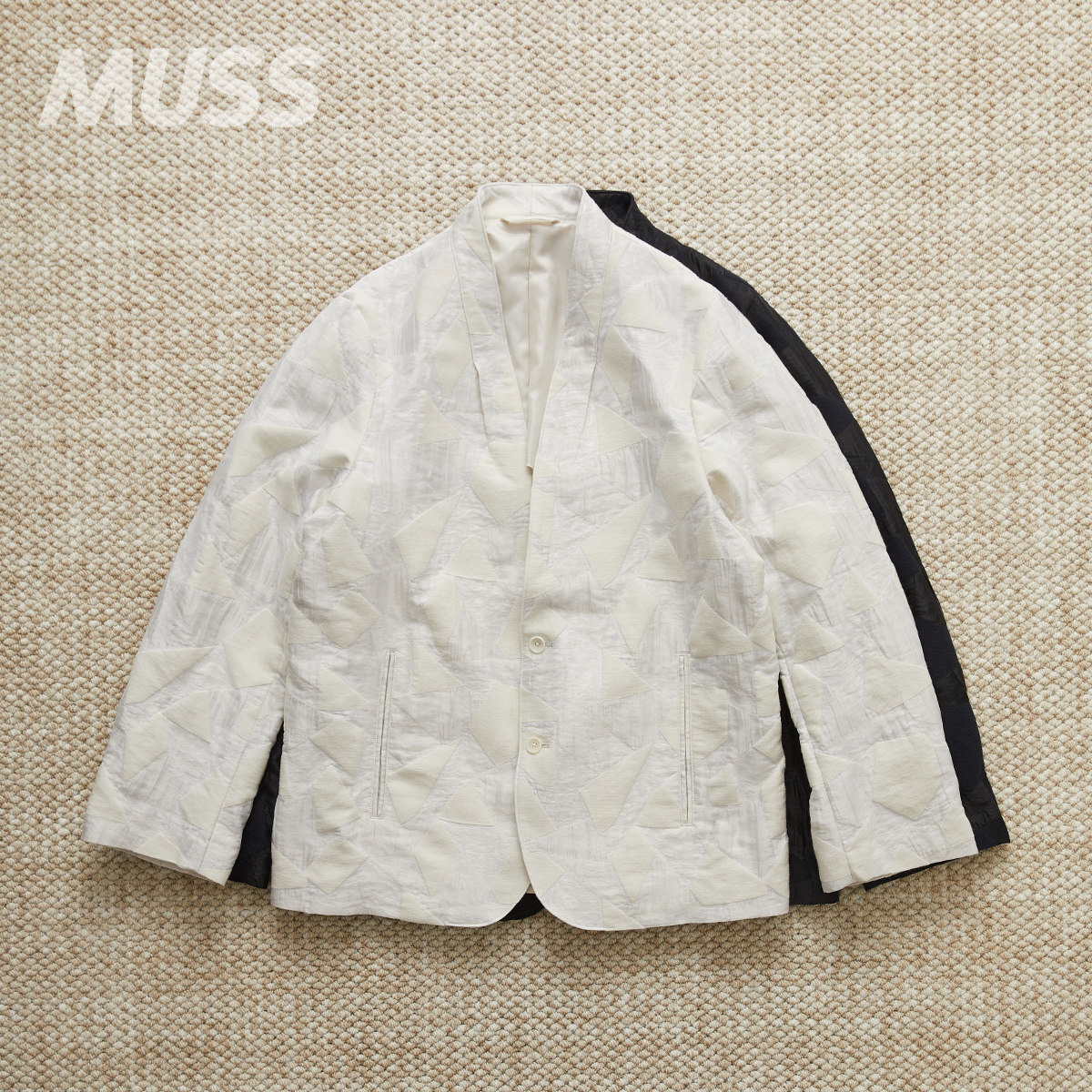 现货 KUON JACQUARD  BLAZER 日产提花和服领休闲西装外套 25SS