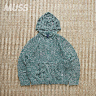 现货 THISISNEVERTHAT CROCHET ZIP HOODIE 拼接镂空针织拉链毛衣