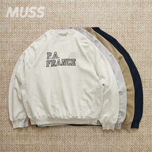 现货 REMI RELIEF 3 FLY FLEECE CREW 日产复古针织字母做旧卫衣