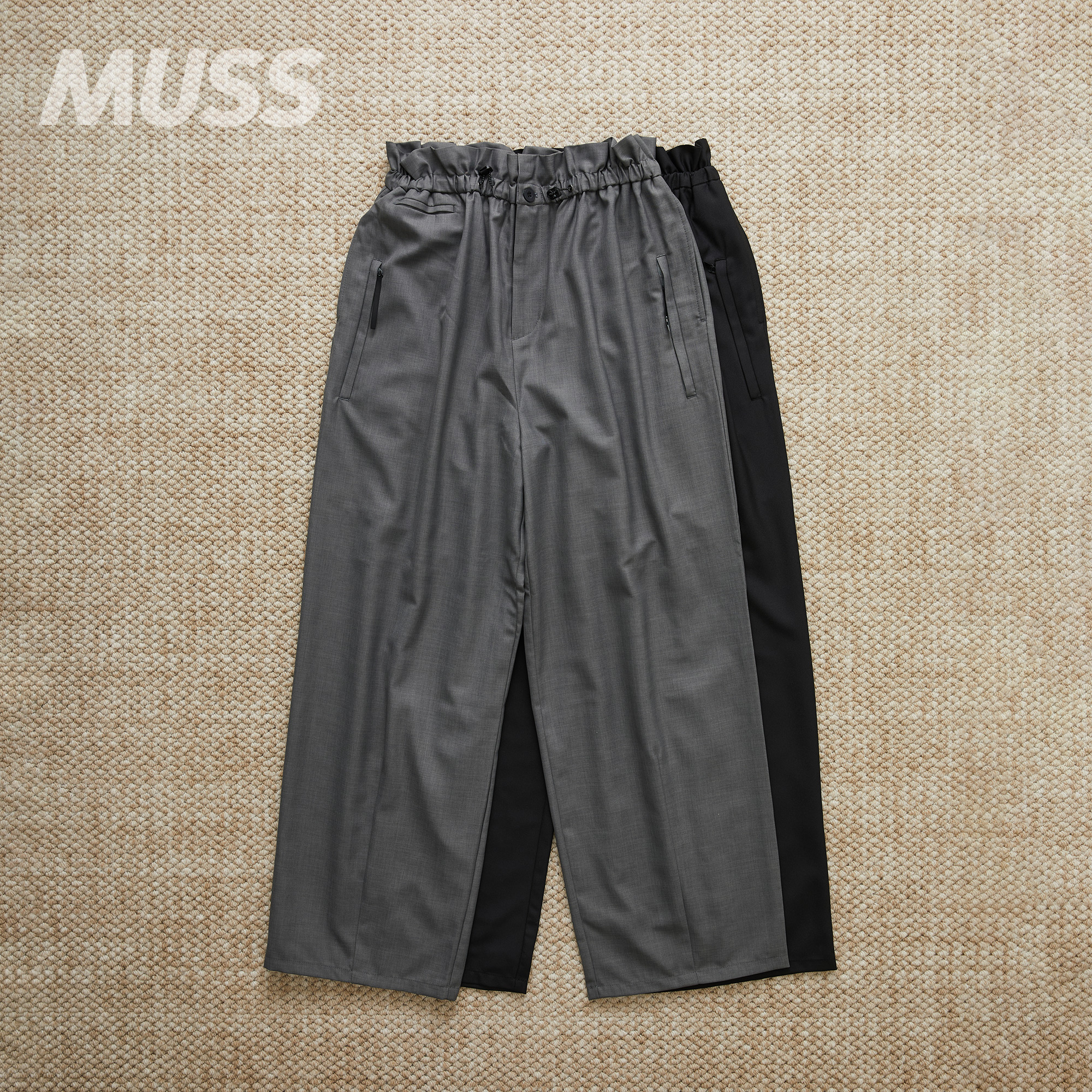 F/CE高腰粗花呢阔腿休闲长裤