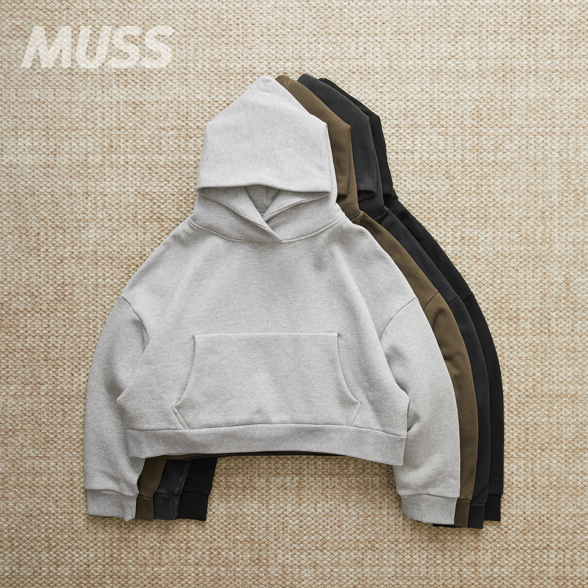 ENTIRE做旧酵素洗毛圈布连帽卫衣