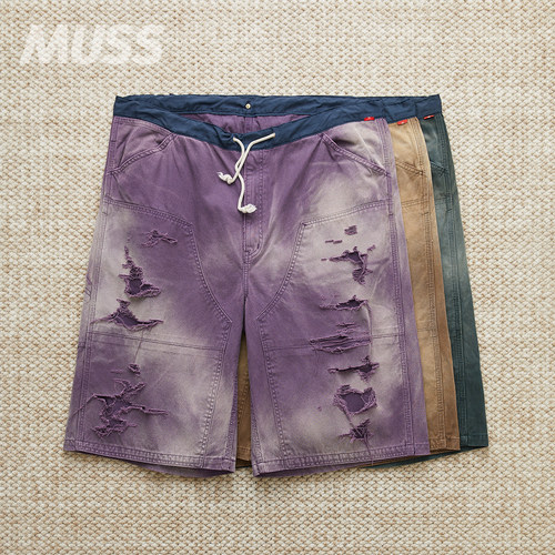 现货 ANACHRONORM DAMAGED PAINTER PANTS 双膝破坏画家短裤 25SS