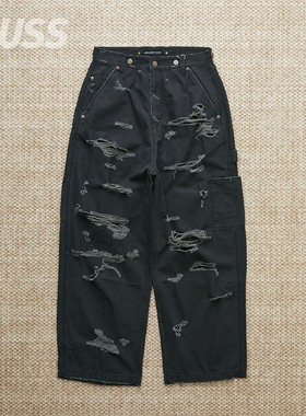 现货 PROJECT G/R DISTRESSED WORK 破坏糜烂做旧工装裤 25SS