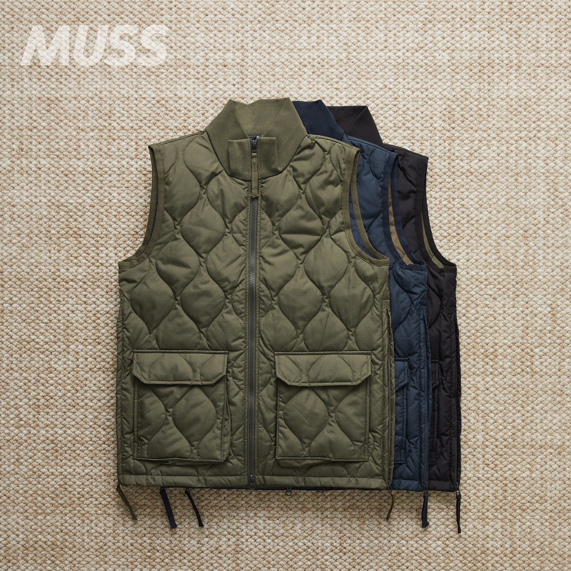 TAION立领绗缝复古保暖羽绒马甲