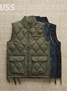 现货TAION MILITARY HI NECK DOWN VEST立领绗缝复古保暖羽绒马甲