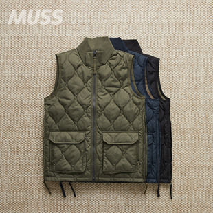 DOWN 现货TAION NECK VEST立领绗缝复古保暖羽绒马甲 MILITARY