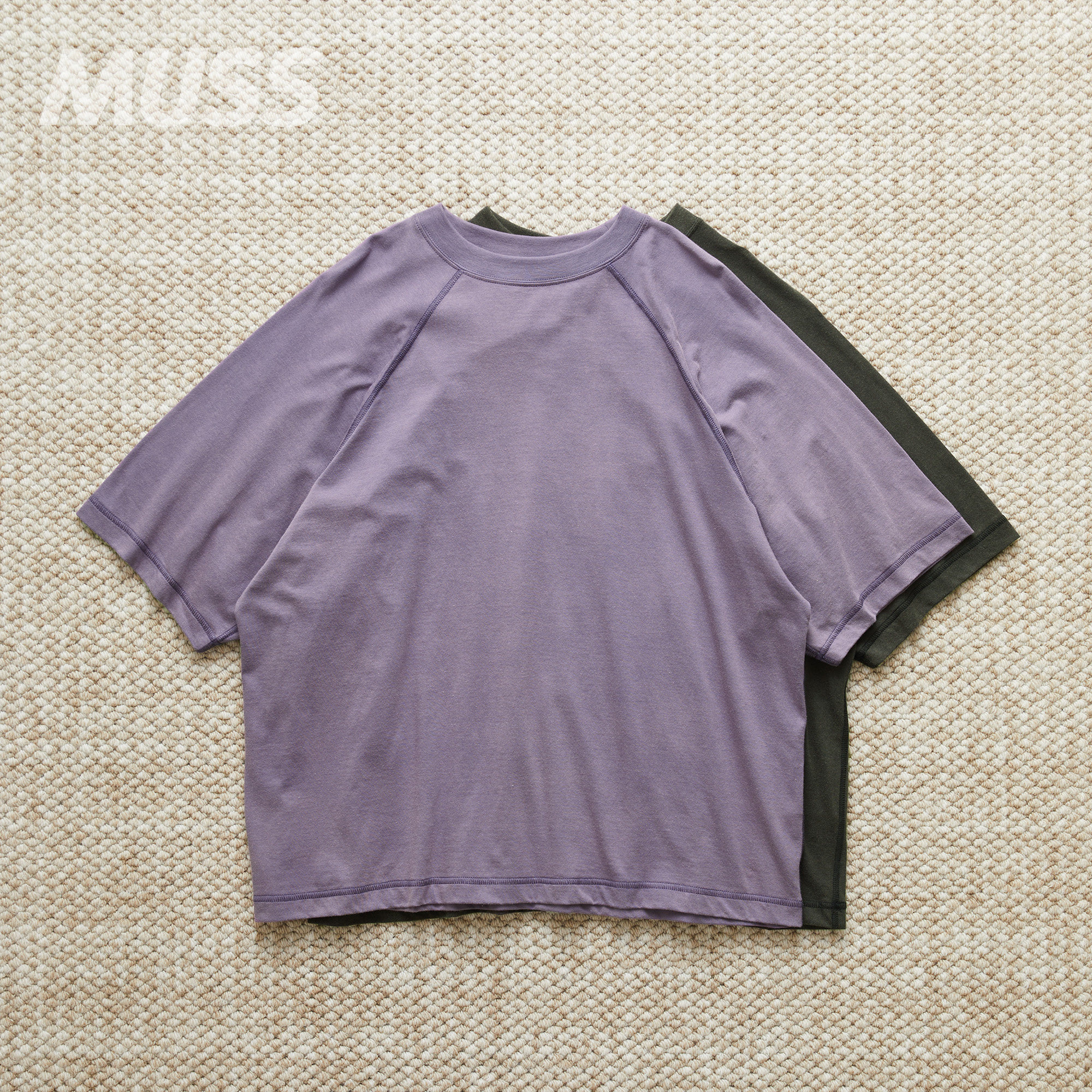 现货 JIEDA PIGMENT RAGLAN TEE 日产针织染色插肩短袖T恤 25SS - 实物图