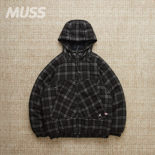 ROA格纹保暖棉服夹克套